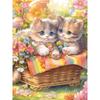 DIY Plný kulatý diamantový obraz Křížový steh 3D roztomilé koťátko zvířecí scéna Domácí dekorativní umění diamantová malba 5D diamantová umělecká malba
