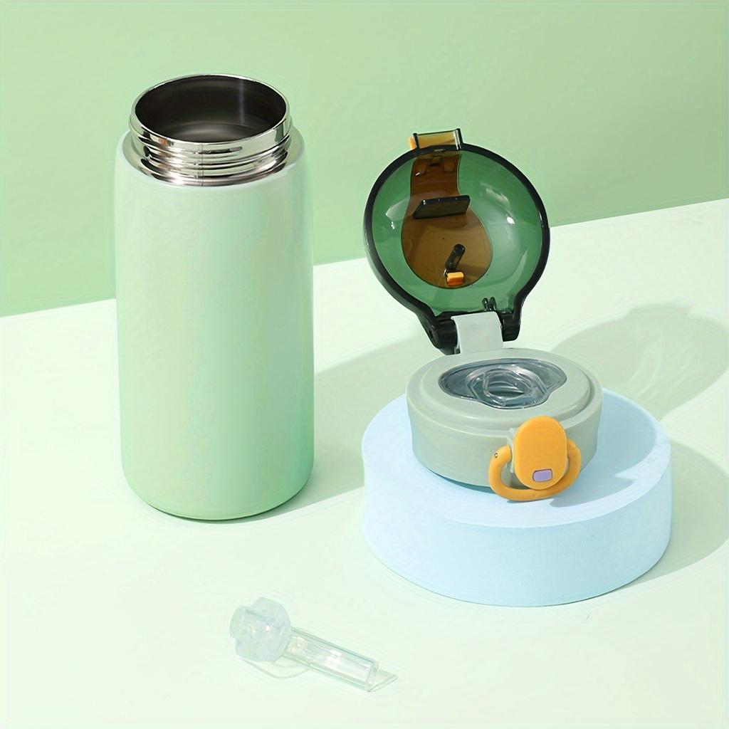 1pc 320ml/10.82oz Mini Water Bottle Vacuum Insulated Stainless Steel Water Flask With Straw Leak Proof Hot Cold Water Bottles