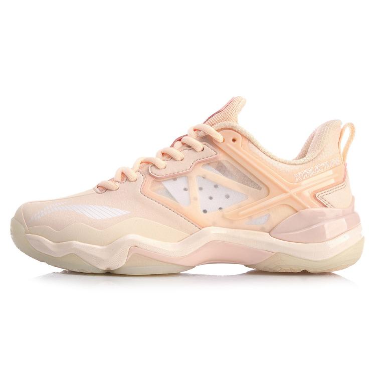 New LiNing Sonic Boom OP Cushioning Anti Slip And Wear Resistant Support Low Top Badminton Shoes Women's Neon Orange Pink AYZQ008-6
