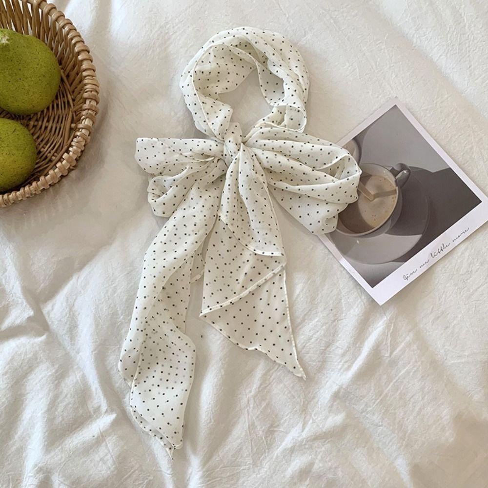 Printed Polka Dot Scarf Ribbon Long Scarves Luxury Scarf Headband  Beach