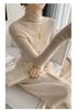 Women's Slim Fit Wool & Cashmere High Neck Sweater - Seamless, Solid Color for Autumn/Winter.