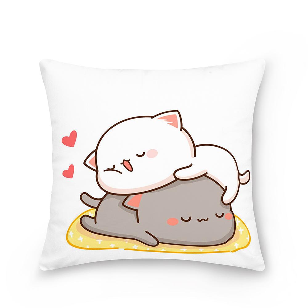 Home Peach Cat Cushion Cover Pillowcase Sofa Car Pillowcase Christmas Decoration Bedroom Living Room Pillowcase