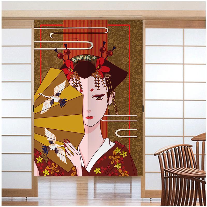 Japanese Sushi Door Curtain Partition Kitchen Doorway Decorative Drapes Cafe Restaurant Entrance Noren Half-Curtain