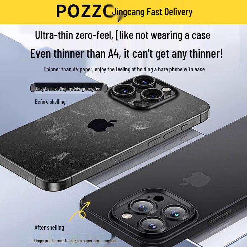 POZZO Ultra-Thin Frosted Transparent iPhone Case