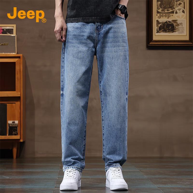 

JEEP Men s Comfort Cotton Loose Straight-Fit Jeans 40