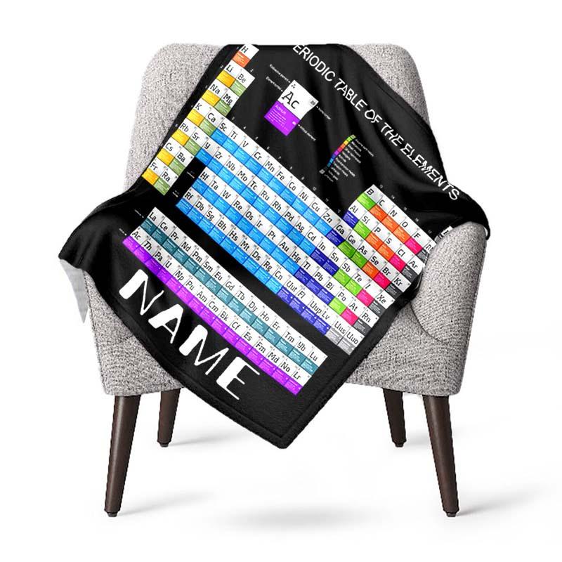 Periodic Table Customize Your Name Blanket Used For Chair Office Sofa Bed Camping Soft And Warm Giving Friends And Relatives Birthday Graduation Gift