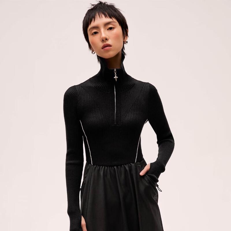 ONLY Women's Lapel Knit A-Line Midi Dress