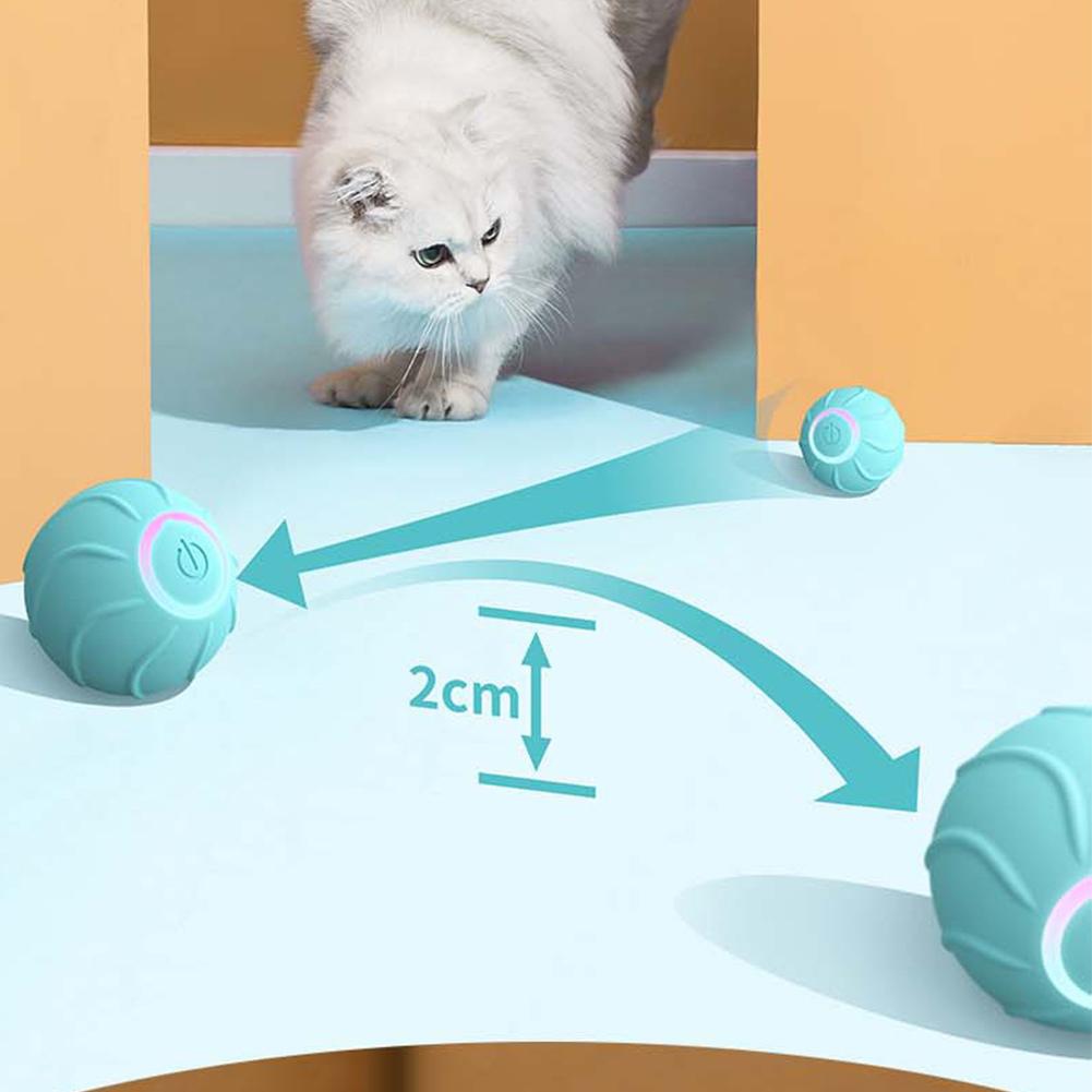 Interactive Cat Toy Ball Obstacle Avoidance Auto Rotating Ball USB Rechargeable Smart Pet Toy Ball Electric for Cat Indoor