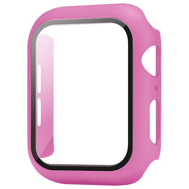 Gehärtetes Glas+Hülle für Apple Watch 46mm 44mm 45mm 41mm 40mm 42mm Displayschutz für iwatch Serie 10 9 8 7 6 SE 5 Zubehör