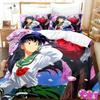 3D InuYasha Bettwäsche-Set Bedrucktes Bettset mit Kissenbezug Bettdeckenbezug Weiche Queen-Size King-Size Bettwäsche Heimtextilien Bettwäsche