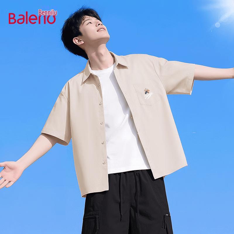 Baleno Men s Summer Print Casual Short Sleeve Shirt L