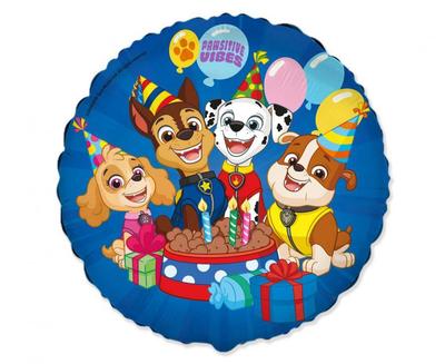 Runder Folienballon, Paw Patrol Geburtstag, 46 cm, 18"