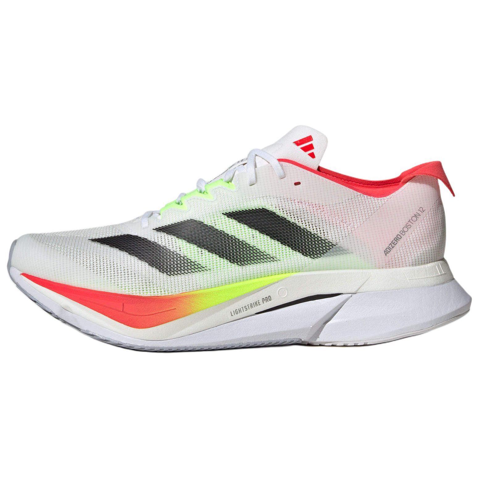 adidas Adizero Boston 12 Белый Черный Ярко-Красный - JQ2552 42.5
