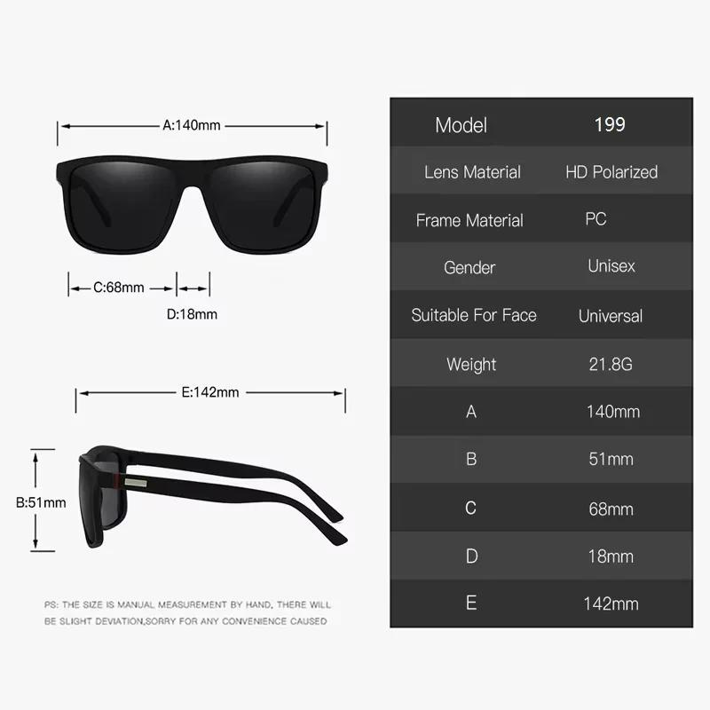 Oversized Polarized Sunglasses For Men Women Fashion Driving Square Vintage Fishing Travel Big Frame Sun Glasses UV400 Eyewear