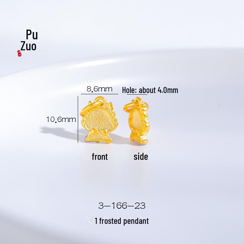 Golden Frosted Fu Ji Ruyi Star Dragon Gourd Pendant with Love Hammer Pattern