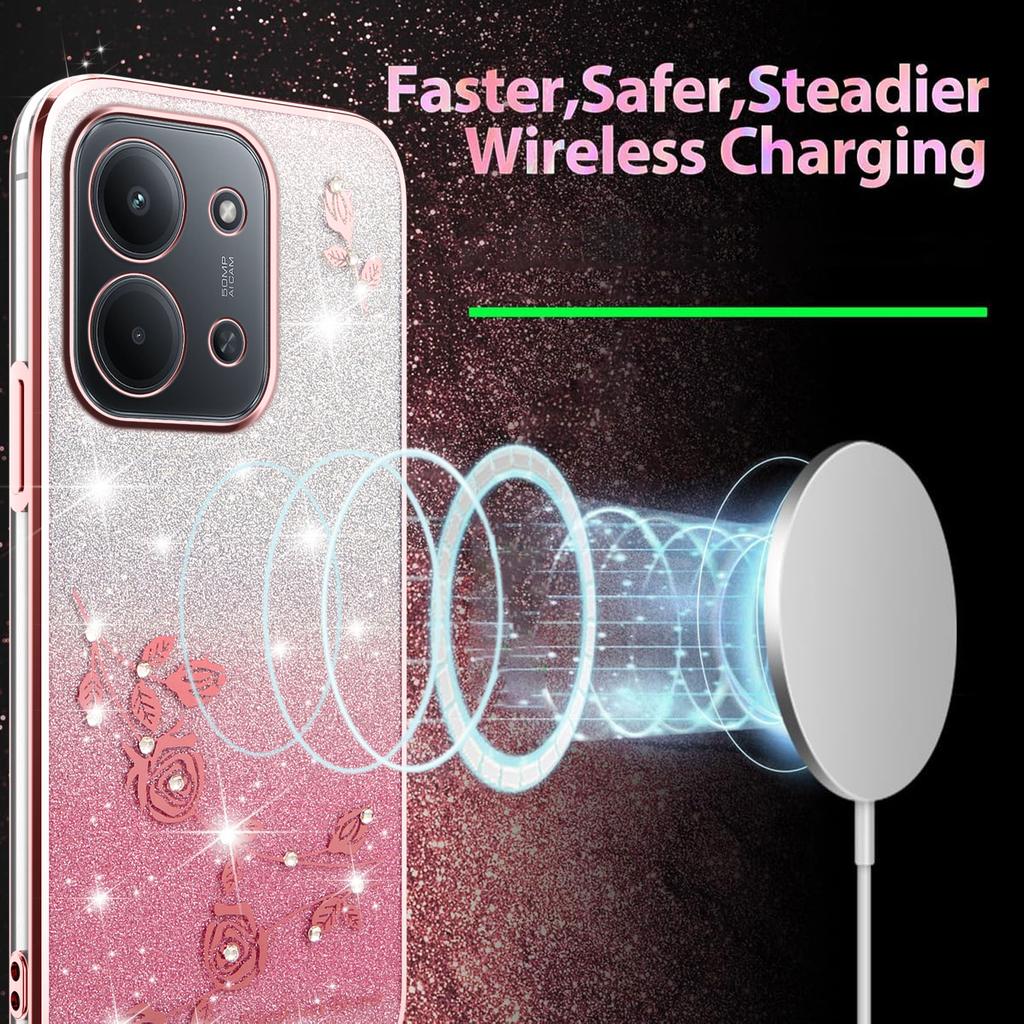 Für Xiaomi Redmi 15C 4G (Global) (171 mm) Hülle Blume TPU Flexibel Farbverlauf Handyhülle