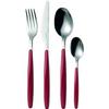 Couverts - GUZZINI - MY FUSION ROUGE - 24 Pièces - ABS Et Inox 18/10 - Lavable Au Lave-vaisselle