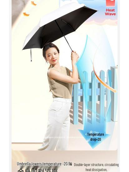 Kompakter Damen-Doppelnutzungs-Regenschirm: Tragbarer Sonnenschutz & Regenschutz mit UV-Schutz, Faltbares Design