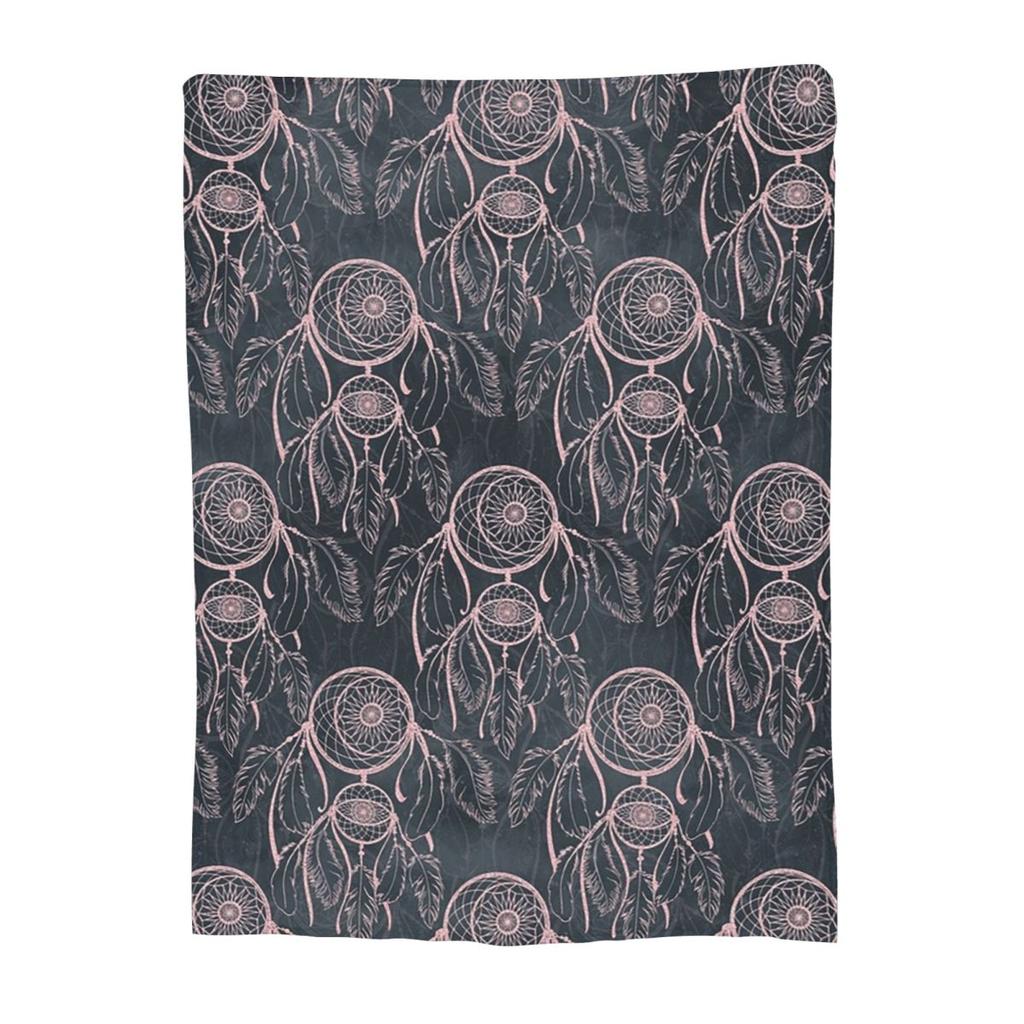 Rose Gold Dreamcatcher Grey Pattern Blanket Flannel Sofa Throw Blanket Breathable for Home Bedroom Throws Bedspread Quilt