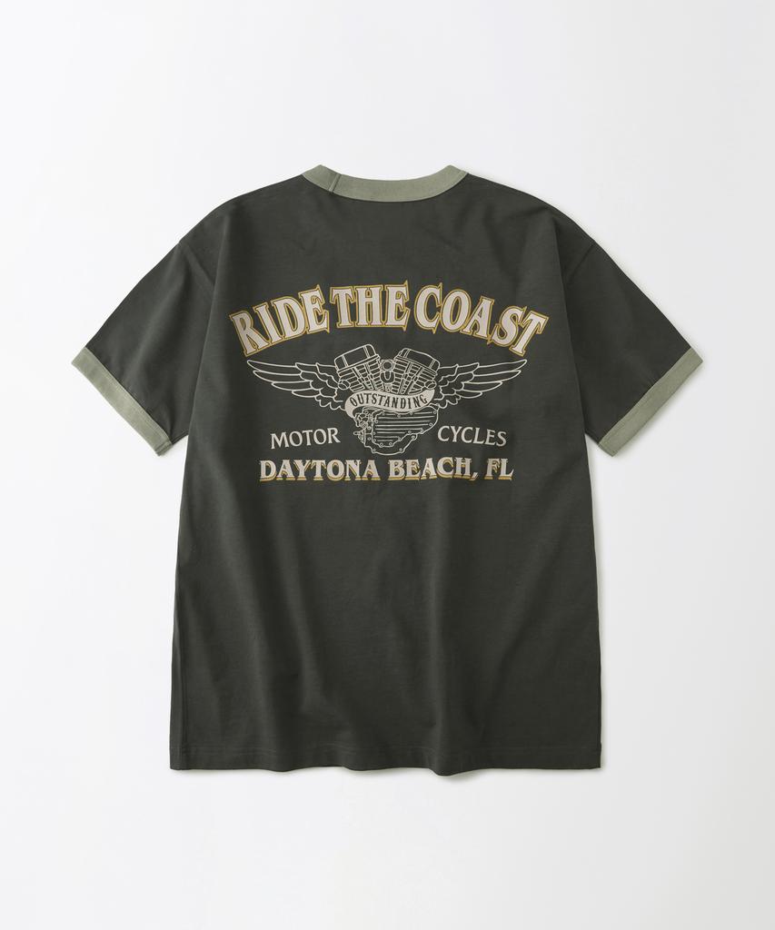 OUTSTANDING Mot Series Tee(Ride The Coast)_Khaki Gray