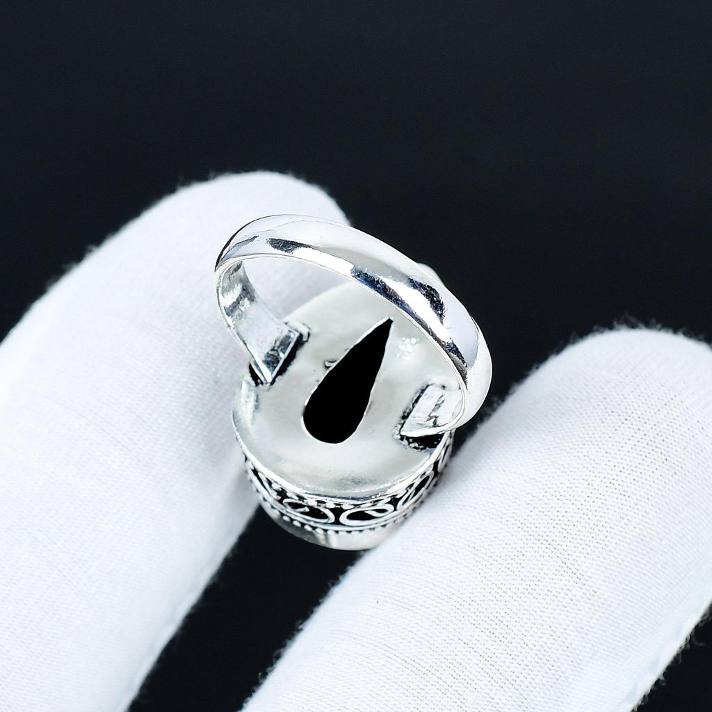 Natural Black Onyx Gemstone Ring, 925 Sterling Silver Jewelry, Handmade Ring, Black Onyx Statement Silver Ring, Birthday Gifts For New Year