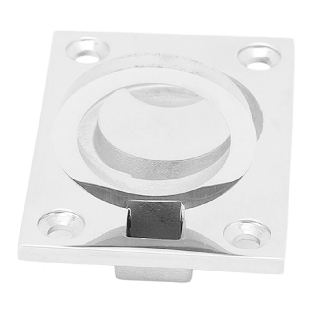 4 Pcs 63x44mm Square Flush Pull Ring Handles 316 Stainless Steel Hidden Recessed Hatch Locker Cabinet Handle