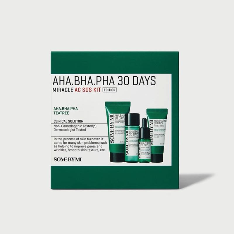 [SOME BY MI] 30 Days Miracle AHA BHA PHA AC SOS Kit – 4-Step Trial Set