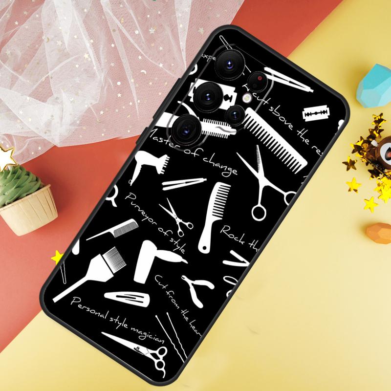 Hairdresser Barber Scissors Phone Case For Samsung Galaxy S26 S25 S24 S21 S20 S22 S23 Ultra S10 Plus S25 FE Cover Coque
