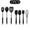 Black Non-stick Silicone Kitchenware Cooking Utensils Set Cookware Spatula Egg Beaters Stainless Steel Handle Kitchen Tool Set