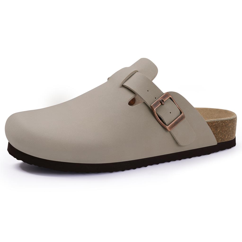 Fashion Comwarm Classic Women's Leather Sandals Summer Cork Footbed Slippers Beach Sandals Unisex Brand Sandals With Adjustable Buckle