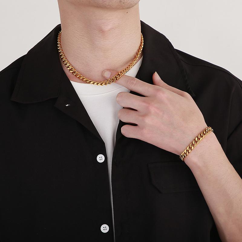 Handmade Diy Accessories Horsewhip Chain Titanium Steel Men 'S Bracelet Necklace 