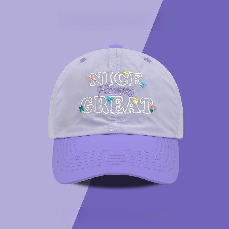 Small Fresh Dopamine Contrasting Letters Embroidery Baseball Hat Men'S And Women'S Caps Show Face Small Sun Protection