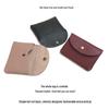 Top Grain Leather Snap Closure Coin Purse & ID Holder, Mini Lychee Pattern Card Holder for Men & Women