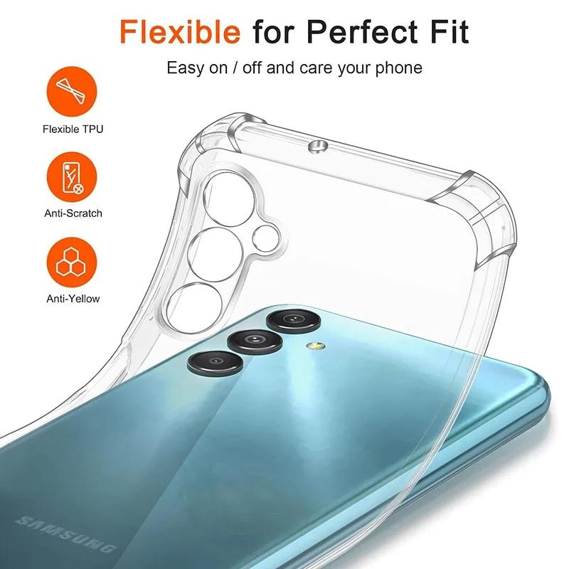 Shockproof Clear Silicone Soft Case For Samsung Galaxy S24 S23 A05S A15 A54 A04S A14 A53 Huawei P60 Xiaomi Redmi Note 12 iPhone 15 14 13 Pro Max Cover