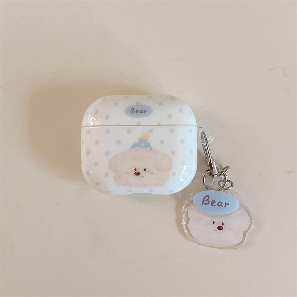 Korean polka dot bear cartoon earphone cover for Apple AirPods 1 /1 generation personalized anti-drop PRO1/PRO1