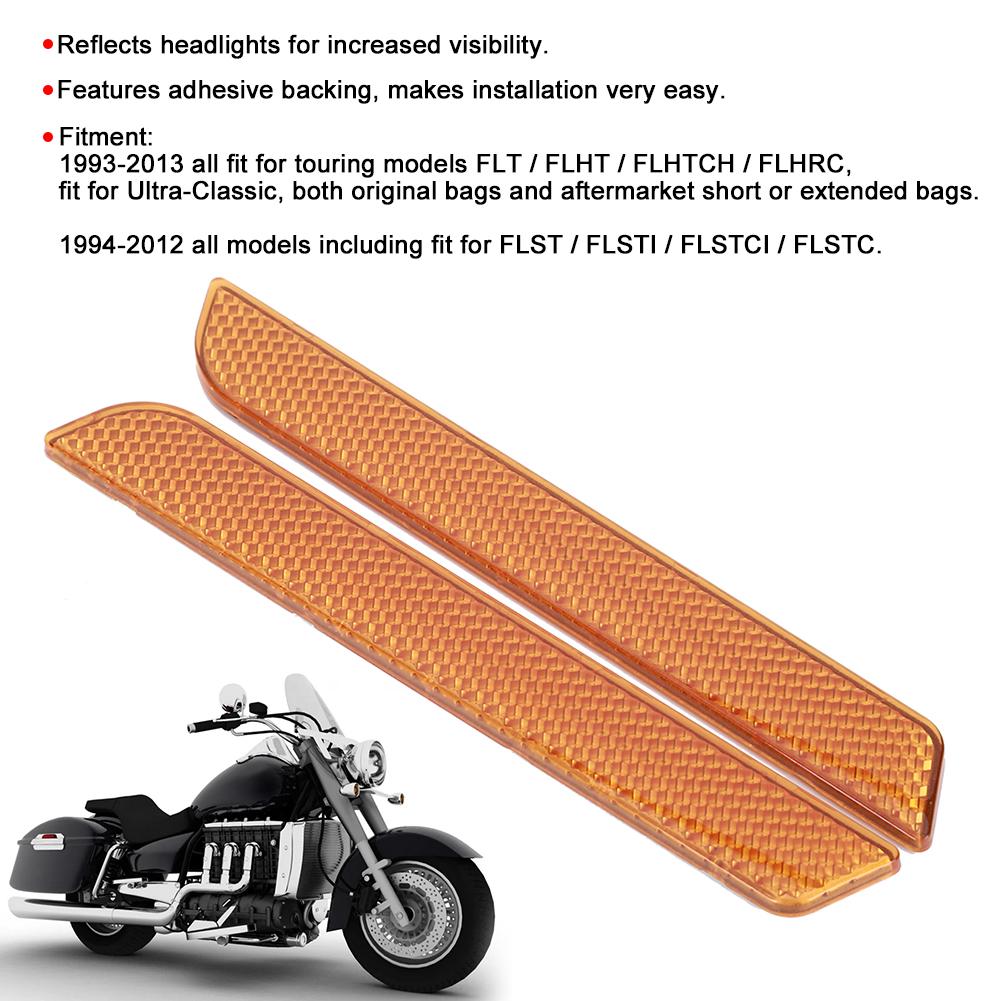 Pair of Saddlebag Reflector   Cover   Warning Small Size Fit for   FLT FLHT FLHRC