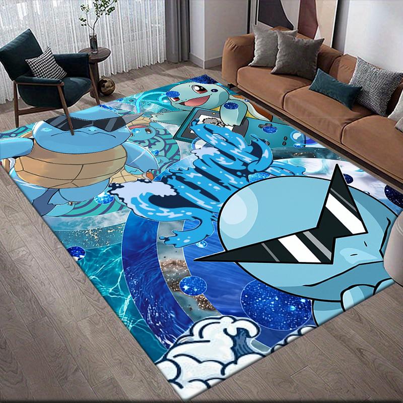 Squirtle Area Rug, Pokemon Fan Cozy Carpet, Great Gift.chl