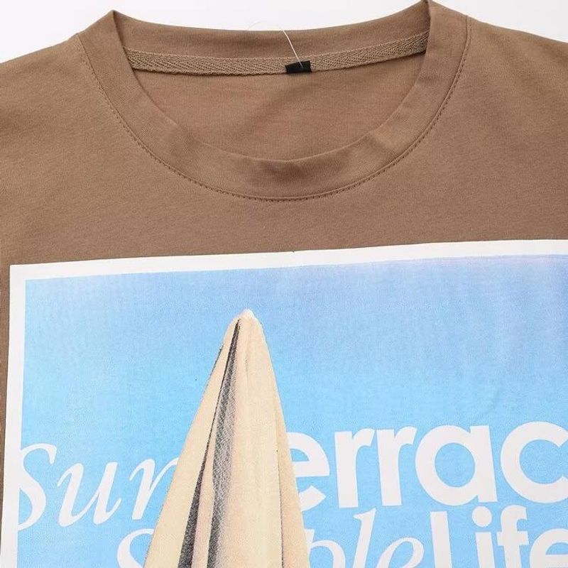 Kaslead New Arrival Women's Clothing Fashion Style Fashion All-Match Casual Photo Print T-shirt 0085470