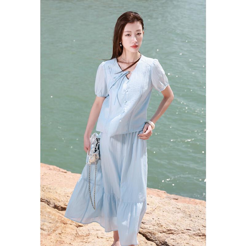 

Sancai Комплект повседневного топа и юбки большого размера с V-образным вырезом 2XL 175/100B