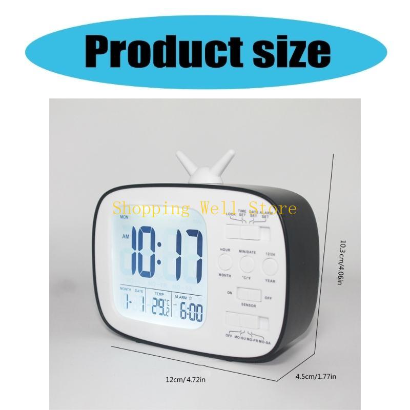KX4B Innovative Digital Clock With Calendar and Ambients Light Sensors for Children Student Bedsides