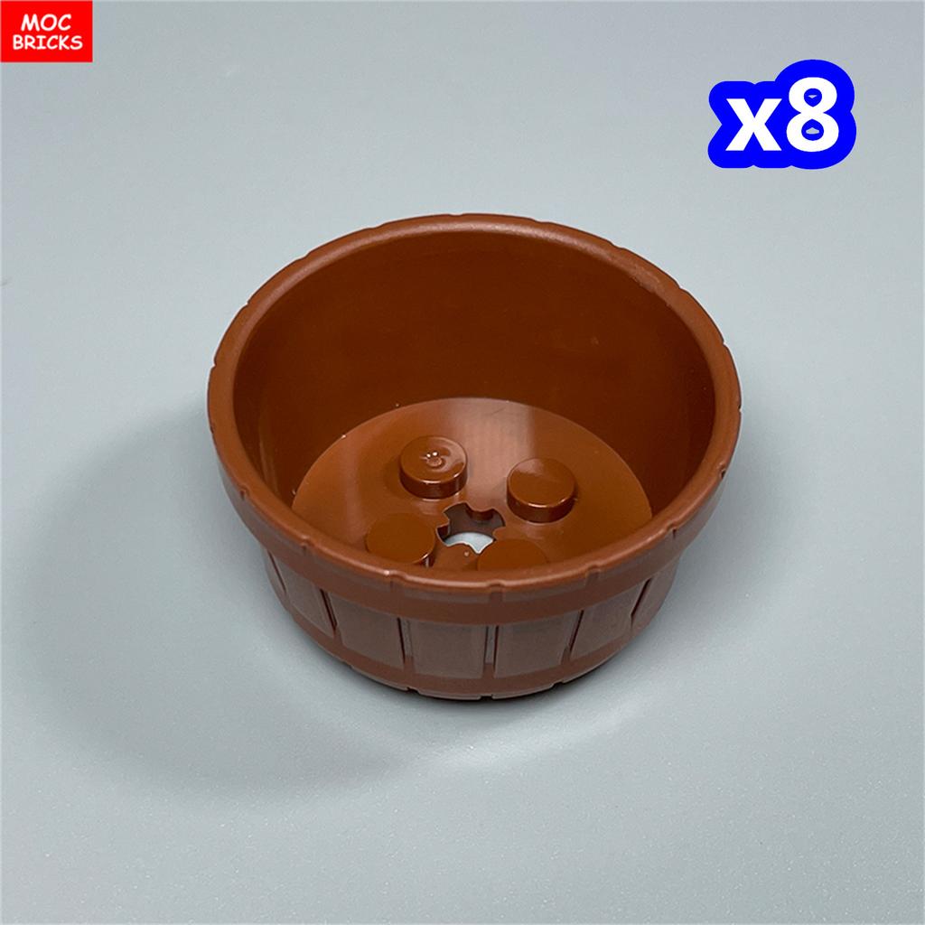 MOC Bricks Container Series Display Box Bucket Basin Pot Pack Basket Attachments Assembled Constructing Blocks Playthings Children Gift