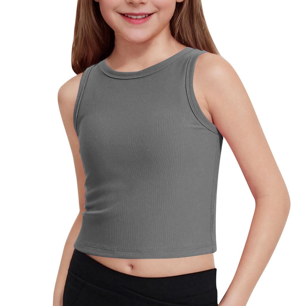 Girls' Ribbed Tank Top - Sleeveless Cotton Camisole
