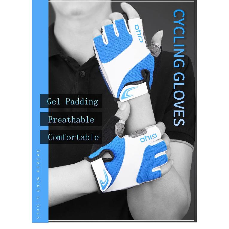 Guantes de Ciclismo Giyo sin Dedos Guantes de Medio Dedo para Bicicleta Tejido de Lycra Guantes Cortos Accesorios para Exteriores para Bicicleta de Montaña Bicicleta de Carretera