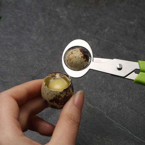 Quail Egg Scissors with Non-Slip Handle Egg Shell Cutter Stainless Steel Blade Egg Cutter Shears Easy Clean Kitchen Tool for Precise