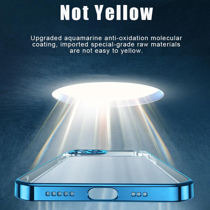 Luxus-Beschichtung, quadratischer Rahmen, matt, klar, Silikonhülle für iPhone 11 12 13 Pro Max Mini Xr X Xs 7 8 Plus Se 2020, weiche, dünne Abdeckung