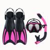Mask Fin Snorkel Set, Travel Size Snorkeling Gear for Adults with Panoramic View Anti-Fog Mask, Trek Fins, Dry Top Snorkel 3in1