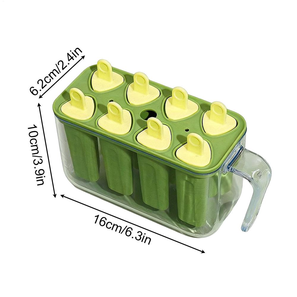 Ice Pop Molds Silicone 8 Cavity Ice Cubes Trays Freezer Homemade Ice Cream Molds Large Ice Pop Maker Reusable Ice Lolly Mould
