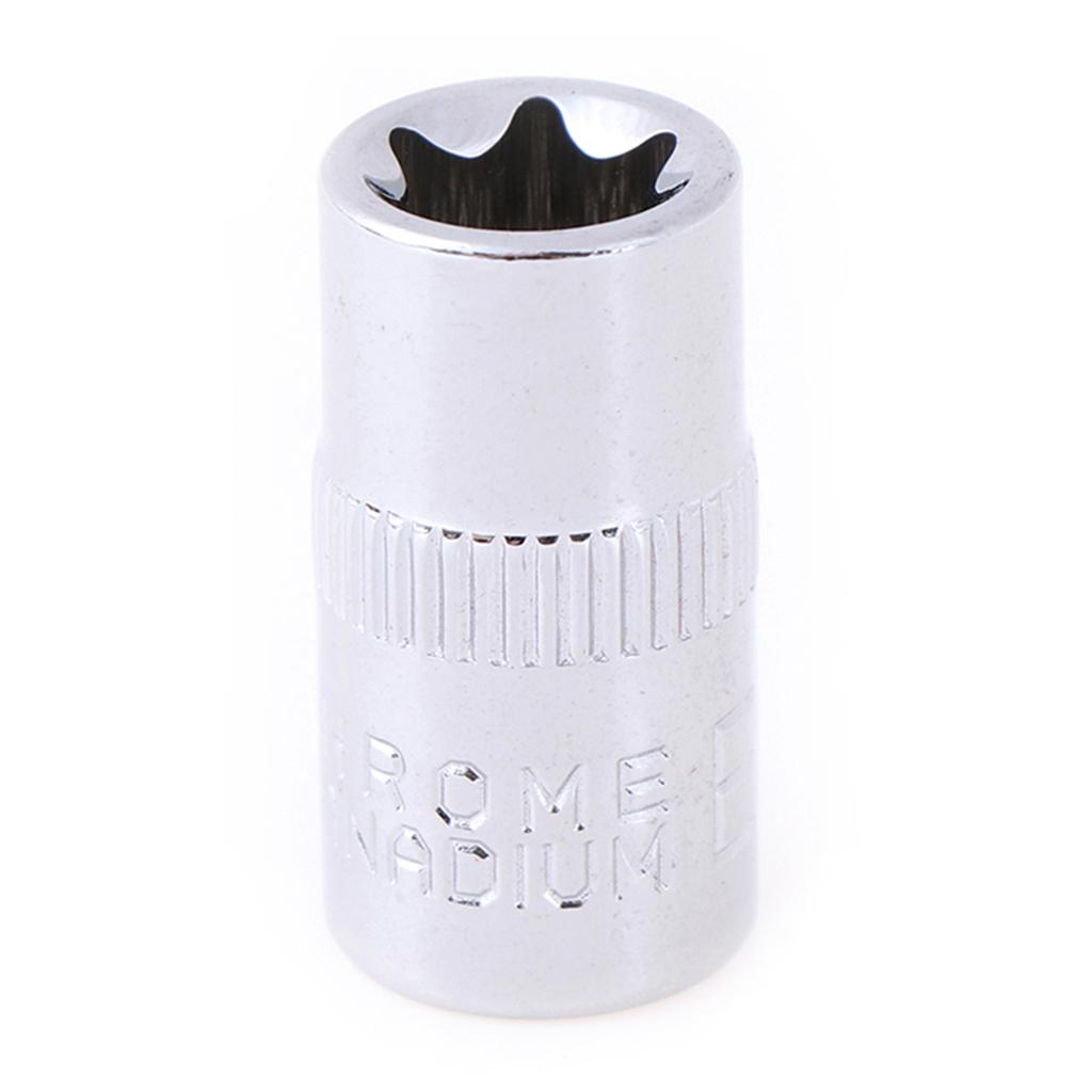 E4 E5 E6 E7 E8 Socket Wrench Set Torx Star Bits External Female E Socket Set Automotive Car Shop Tools 1/4 Inch(6.3mm)