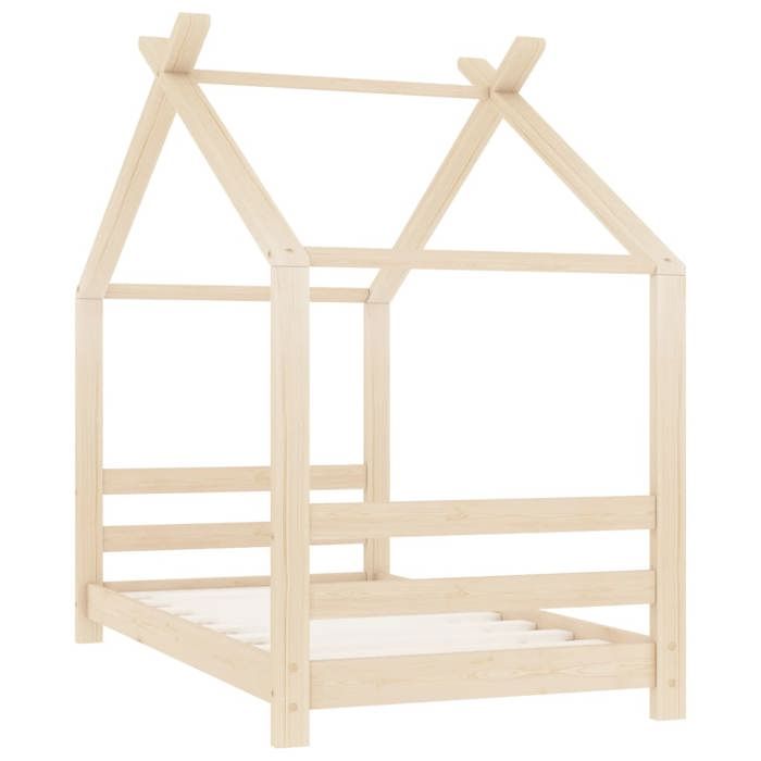 VidaXL Cadre de Lit d'enfant Sommier à Lattes Cadre à Lattes Meuble de Chambre à Coucher Maison Intérieur 70x140 cm Bois de 289607