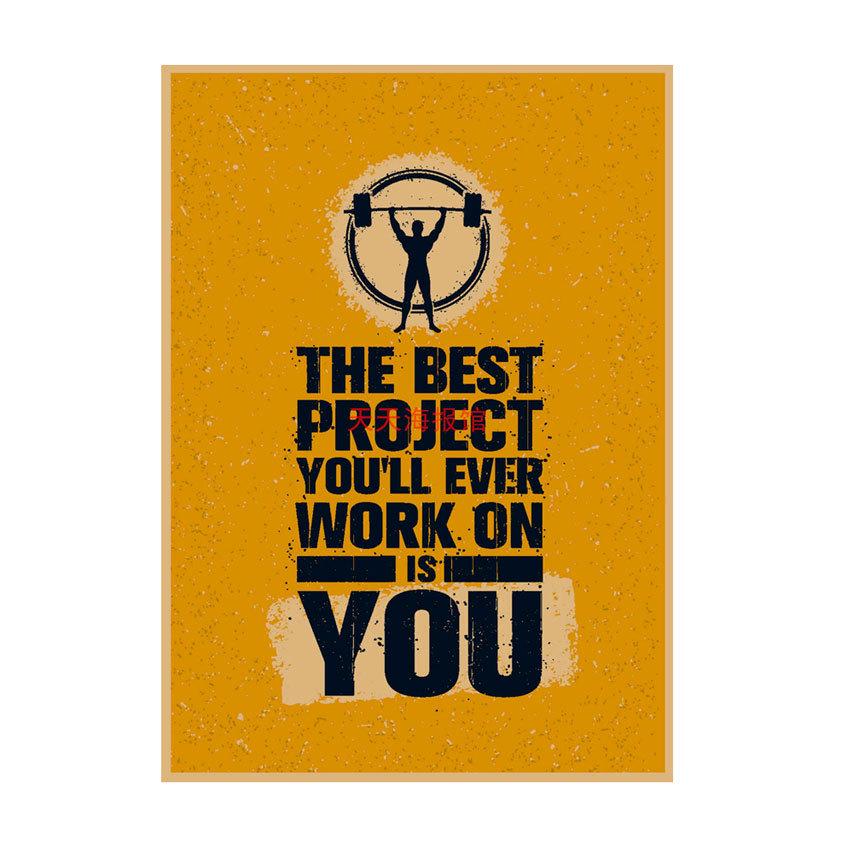 Industrial-Style Motivational Gym Poster: Retro Cafe Wall Art Mural 29.7X42cm (A3 size)